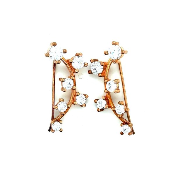 Sparkling Cz Ear Crawlers Earrings - Picture 1 of 5